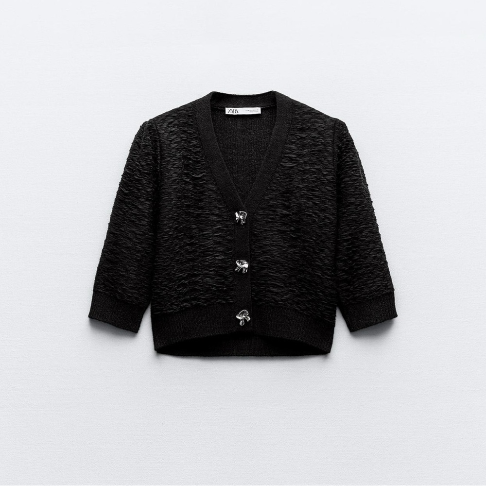 Zara structured knit cardigan